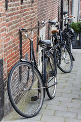 Obraz premium Black tradtional dutch bikes