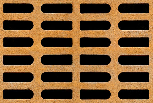 Rusty drain grate seamless background texture