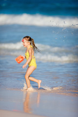 Cute little girl at beach