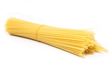 Bunch of spaghetti isolated on white