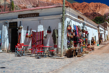 Colorful village and market of Purmamarca, Argentina
