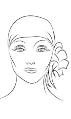 drawing face without make-up, pattern