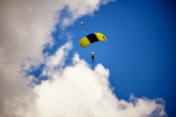 Paraglide silhouette on daylight skyes