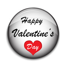 Valentine Button on white backgrounde