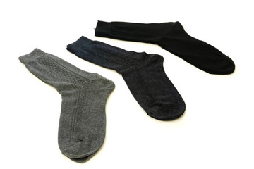 Three sock isolated on a white background