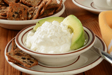 Cottage cheese and avocado