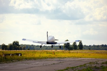 Fototapeta premium Ultralight weight airplane flying in the sky