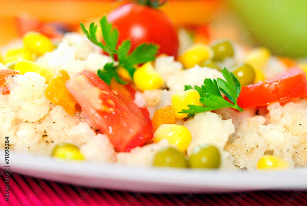 Wall mural Risotto with vegetable