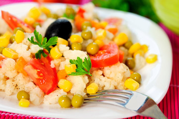 Risotto and vegetable