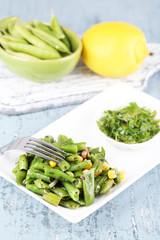 Salad with green beans and corn