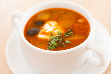 soup with different kind meat