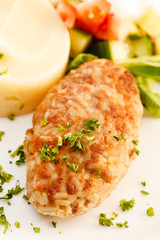 cutlet with mashed potatoes