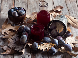 Homemade plum juice