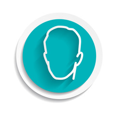 Head icon isolated on white background