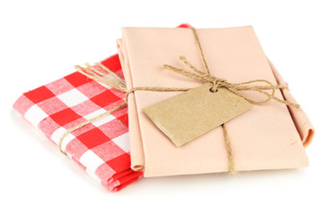 Beautiful napkins, isolated on white