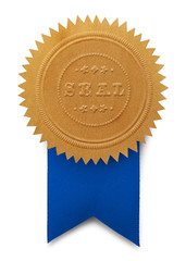Seal With Large Blue Ribbon