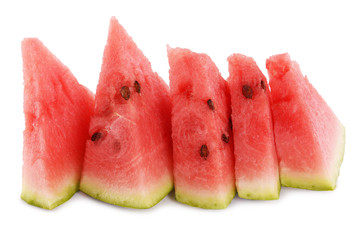 Slices of watermelon isolated on white