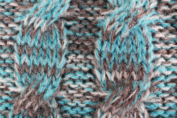 Knitted fabric background close up