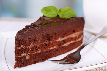 Fototapeta na wymiar Piece of chocolate cake