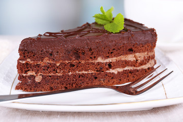 Piece of chocolate cake