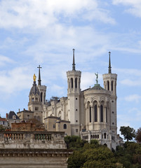 Fototapeta na wymiar Notre Dame de Fourviere basilica, Lyon, France