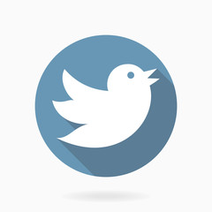 Flying Bird Vector Icon With Flat Design