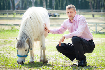 handsome man and horse