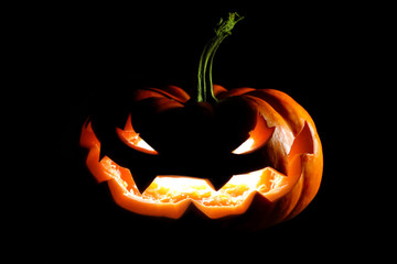Glowing Halloween jack o' lantern