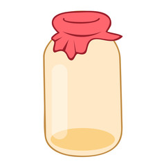 Empty glass jar isolated illustration