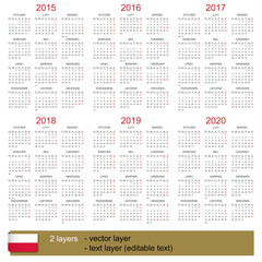 Calendar 2015-2020