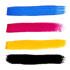 CMYK colors vector acrylic stains
