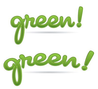Modern GREEN design letters, ecology and recycle concept
