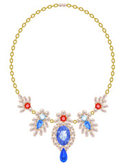 Necklace on a gold chain