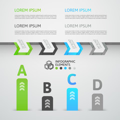 Modern business step origami style options banner