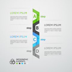 Modern business step origami style options banner
