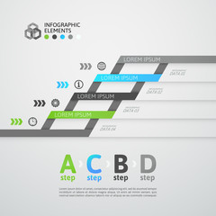 Modern business step origami style options banner