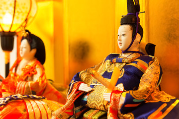 Hina Dolls at the Girls' Festival, peach festival, in Japan