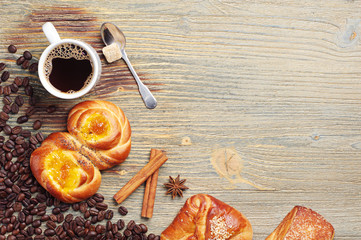 Sweet buns and coffee