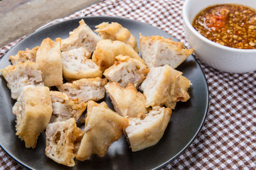 Taro chips and Sauce, dessert, appetizer