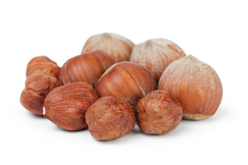 heap of fresh hazelnuts