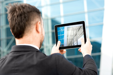 businessman with tablet