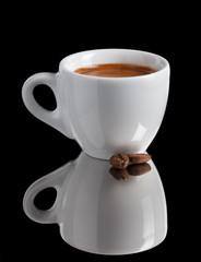 simple cup of freshly made double espresso