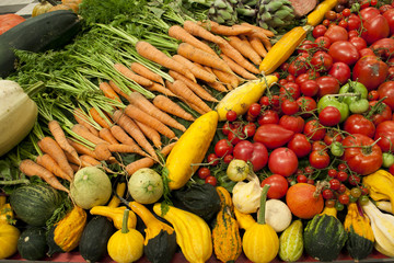 Présentation des légumes variés