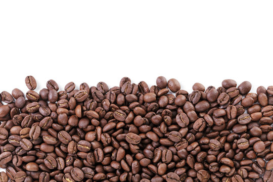 freshly roasted coffee beans border