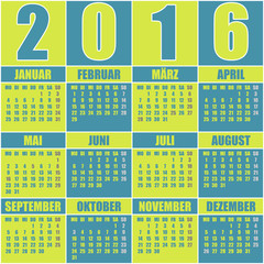 Kalender 2016 Deutsch