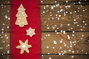 Snowy Ginger Bread Cookies Background