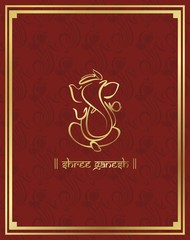 Fototapeta premium Ganesha, wedding card, royal Rajasthan, India