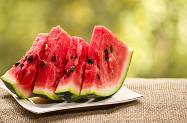 Slices of red watermelon