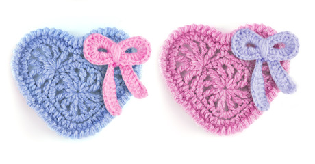 Pink and blue hearts