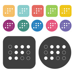 Braille icon. Disabled Related icons set. Round And Rectangle Co